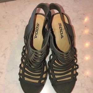 Olive green wedges size 9